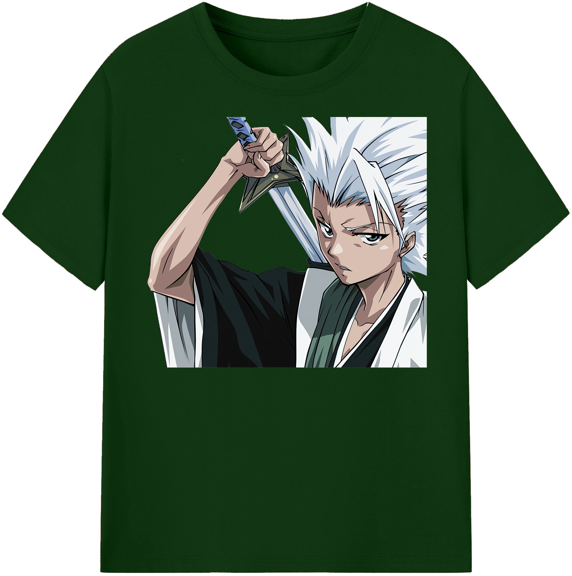 （画像用） ブリーチ 日番谷冬獅郎（ひつがや とうしろう） BLEACH Hitsugaya Toushirou 綿100％半袖Tシャツ（フロントプリント）